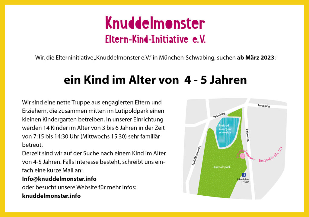 Kind gesucht - Ab sofort 4-5- Jahre